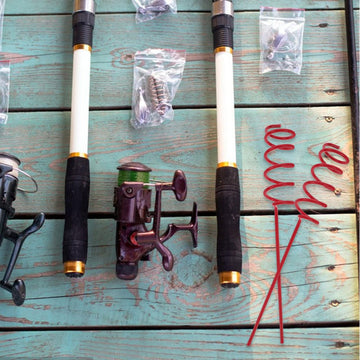 HANABASS metal spiral rod stand in black delivers durable stability.