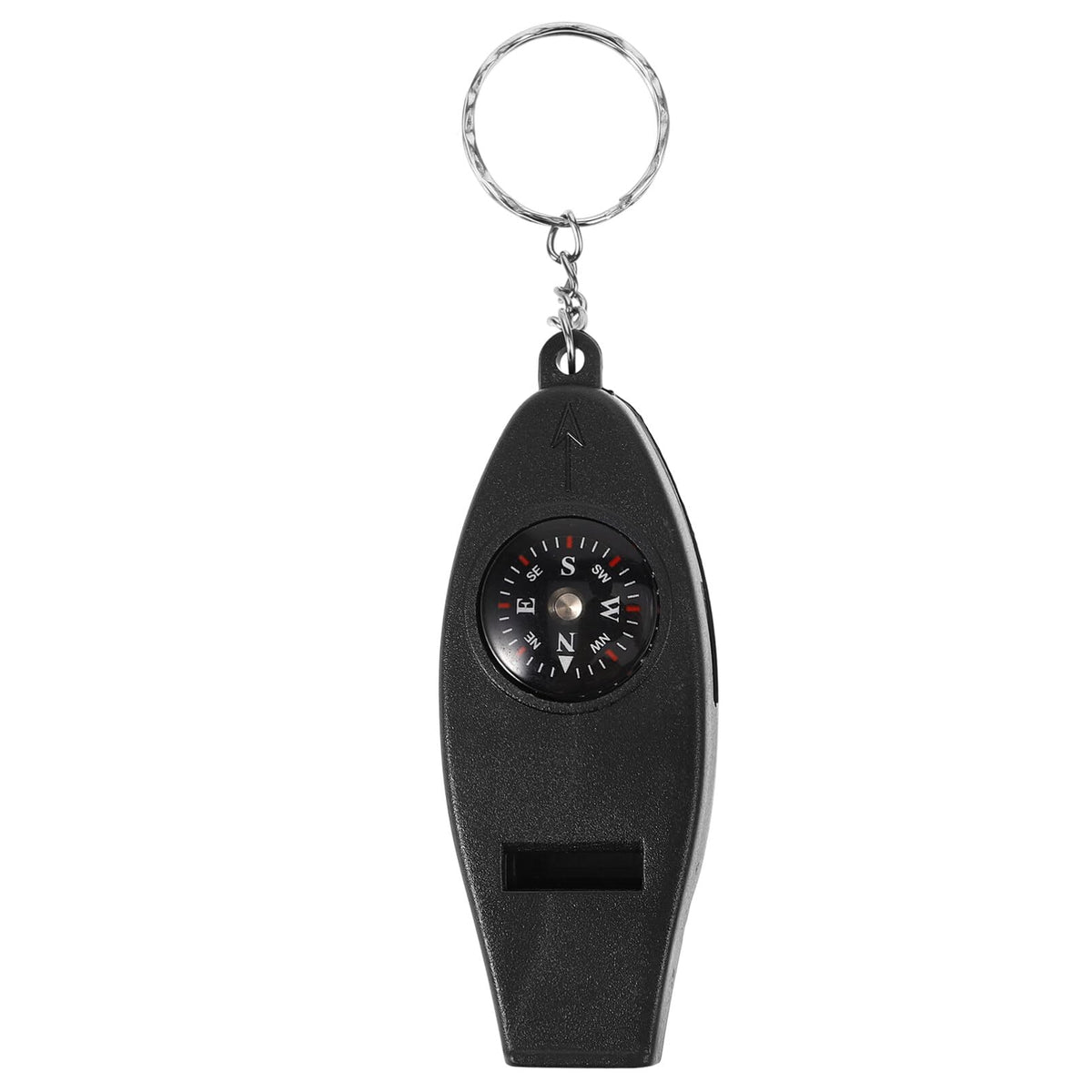 HANABASS whistle-compass-thermometer: compact all-in-one tool for hikers and campers.