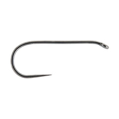 Hanak Model 100 dry fly hook close-up; barbless design for precise hookups.