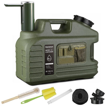 Hanaoyo 5-gallon water jug with pump side view for easy outdoor dispensing.