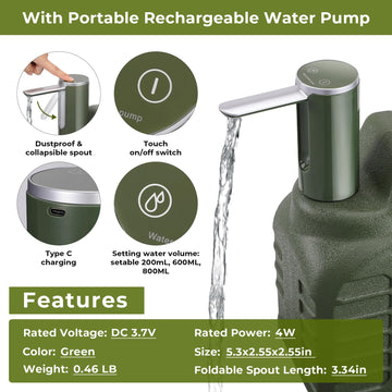 Hanaoyo jug with adjustable spout for precise dispensing in camping.