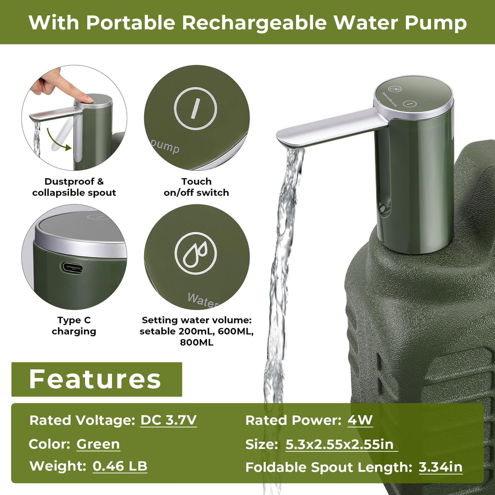 Hanaoyo jug with adjustable spout for precise dispensing in camping.