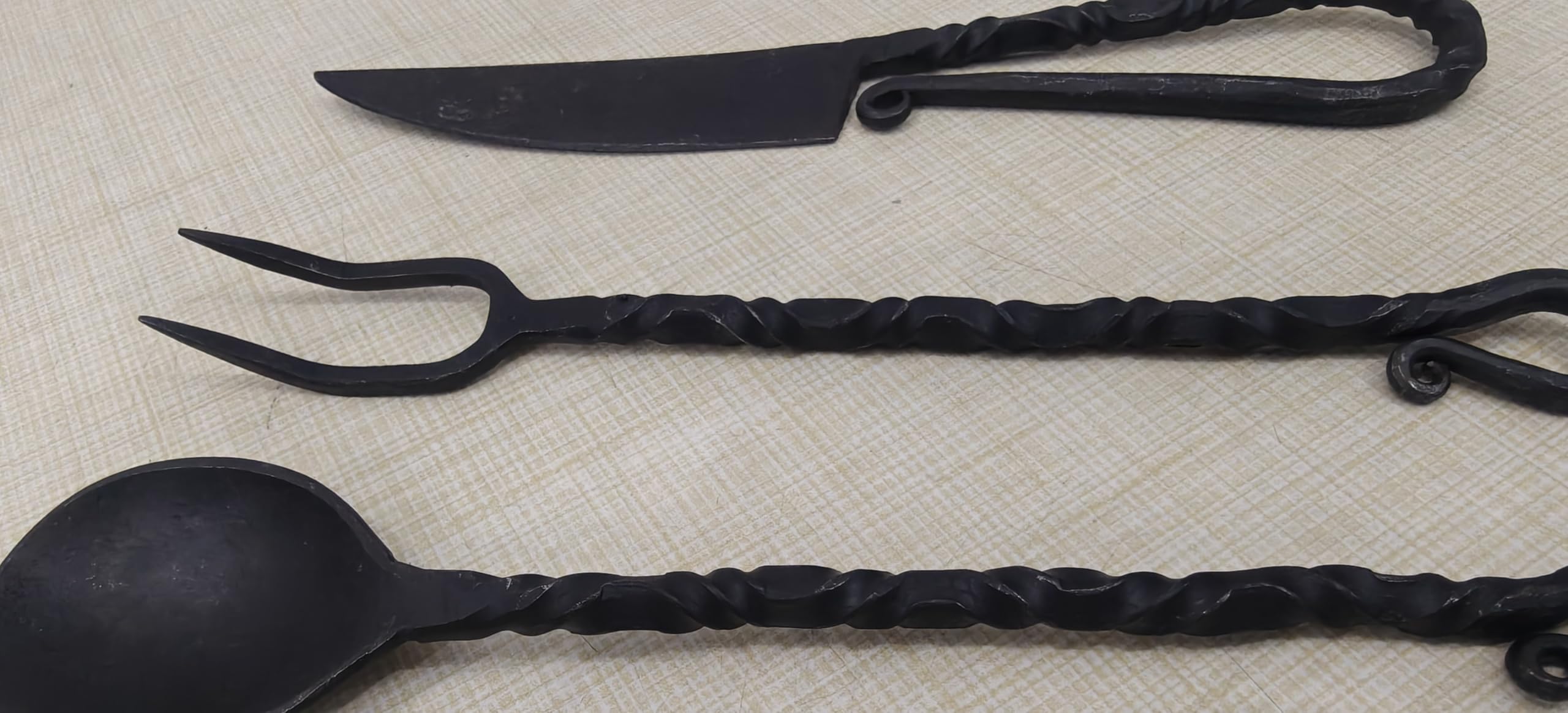 Hand Forged Medieval Viking Cutlery Set for authentic feasting and reenactments
