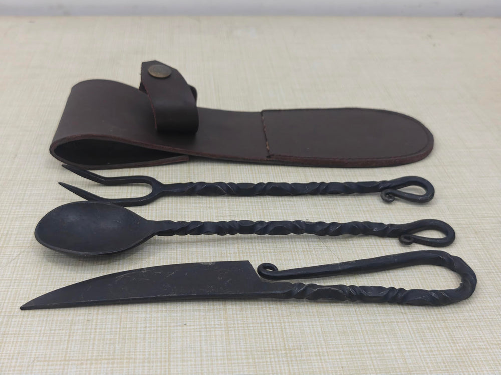 Hand Forged Medieval Viking Cutlery Set knife for practical dining
