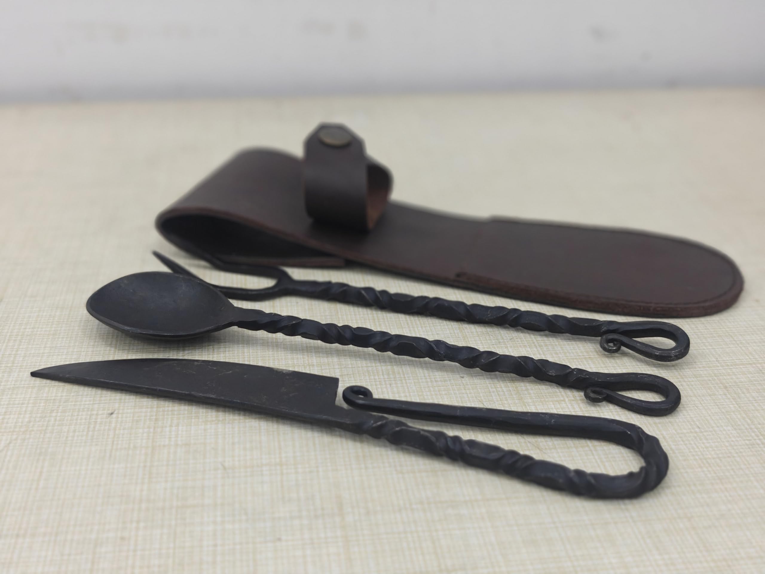 Hand Forged Medieval Viking Cutlery Set spoon for hearty portions