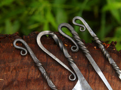 Hand-Forged Viking Cutlery fork with hammered handle for authentic camp meals