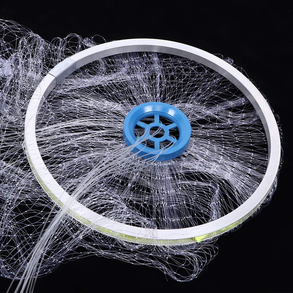 Hand-thrown cast net ready for use