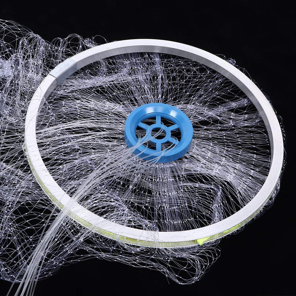 Hand-thrown cast net ready for use