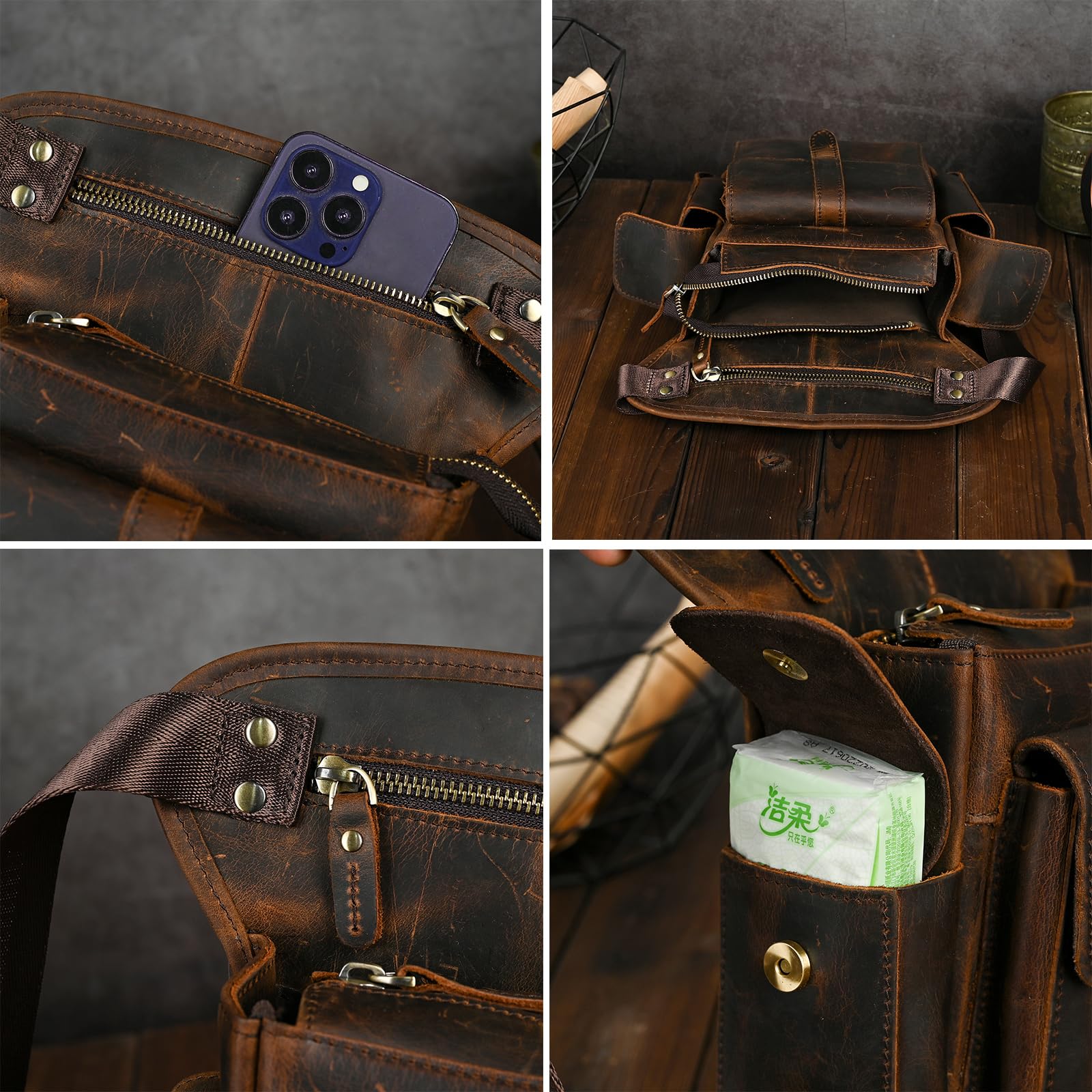 Handadsume water-resistant materials protect belongings during rides and hikes.