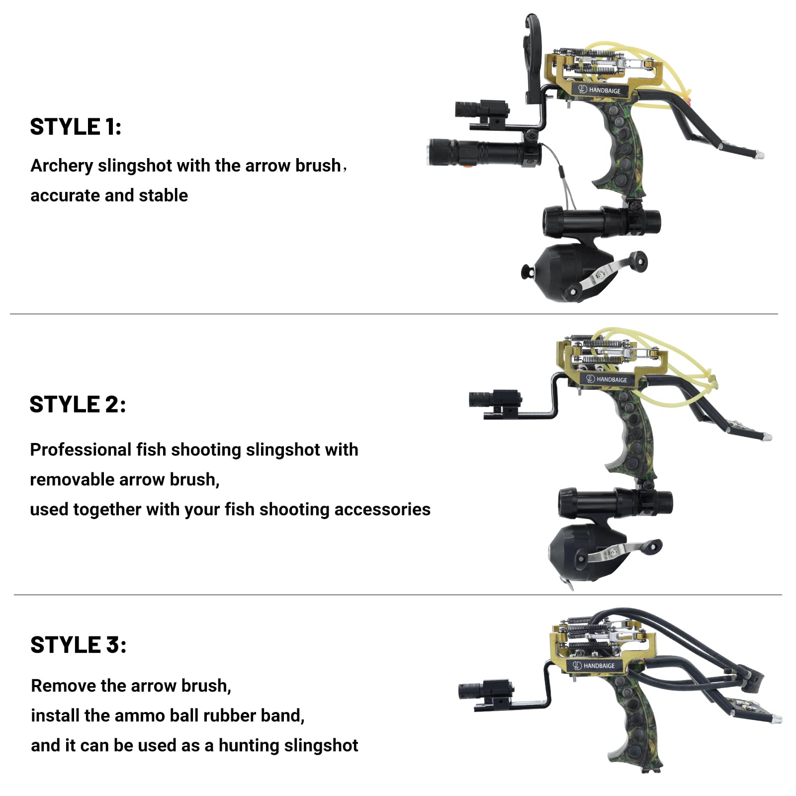 HANDBAIGE fishing reel connector for slingshot fishing options