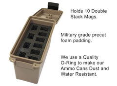 Handgun magazine storage exterior with O-ring seal - Made in USA