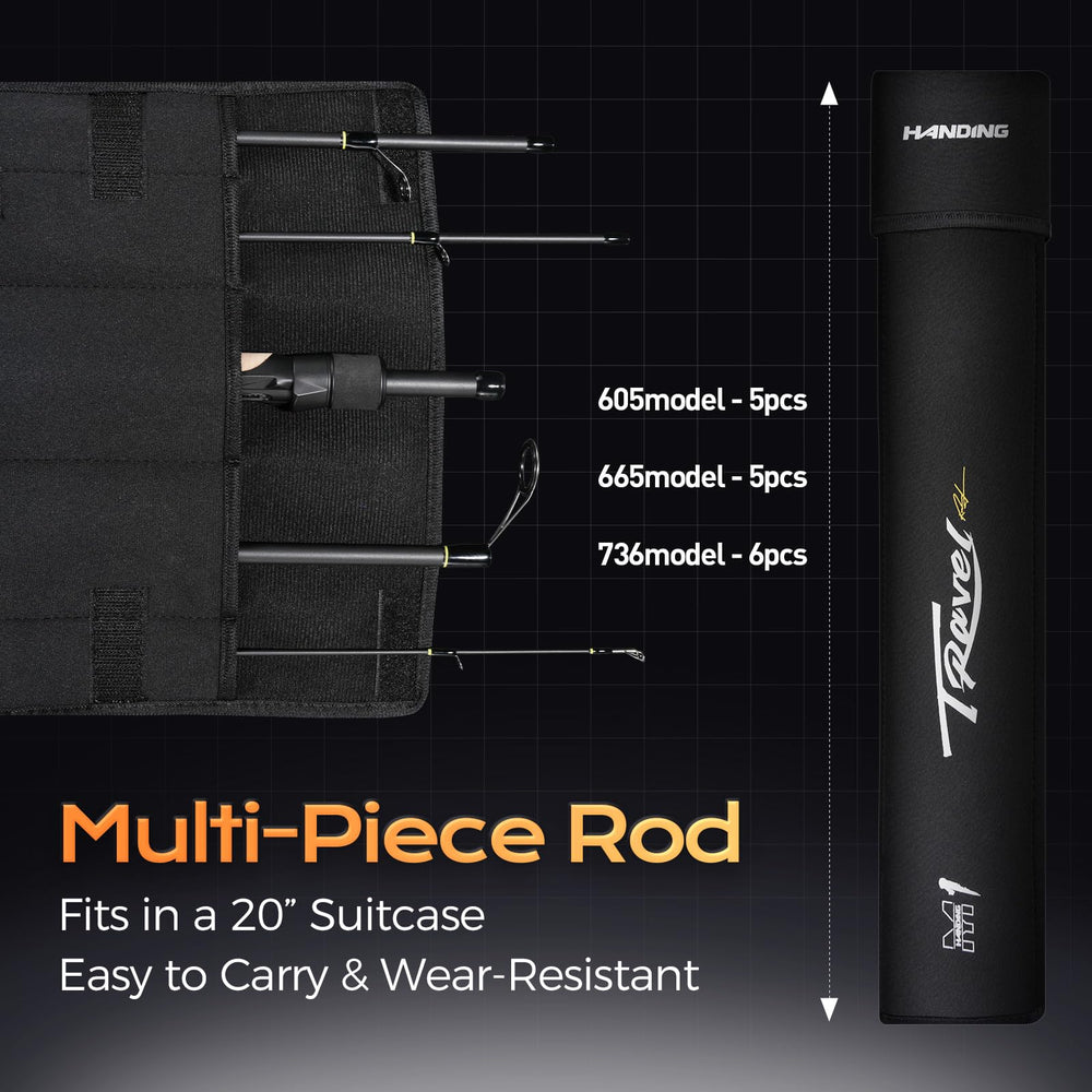 HANDING M1 5-6 piece construction highlights flexible travel readiness.