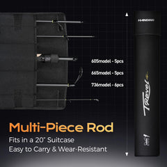 HANDING M1 5-6 piece construction highlights flexible travel readiness.