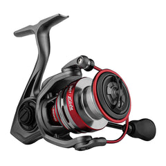 Handing M1 Elite spinning reel close-up showing aluminum spool