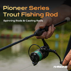 HANDING Pioneer trout rod 2-piece design for easy transport.