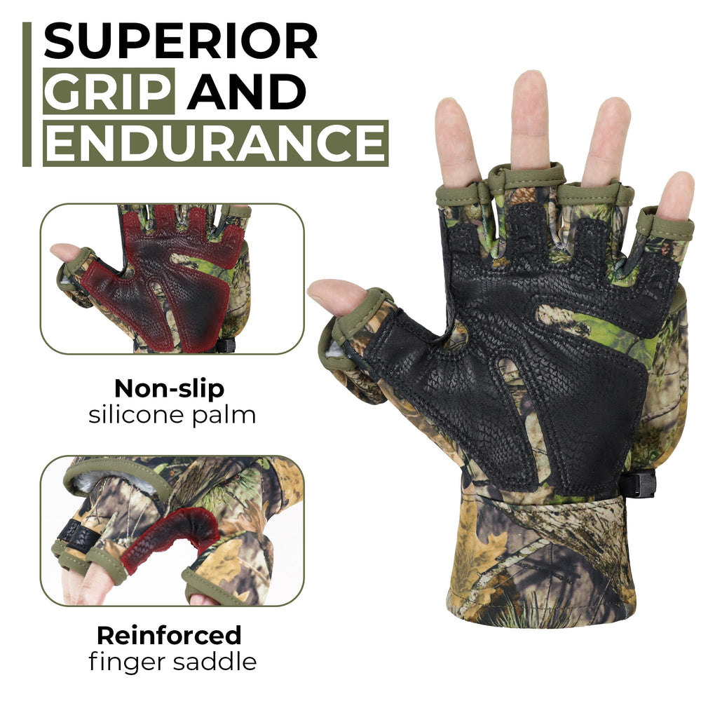 Glove with flip-top mitten snapped open for fingerless use