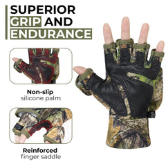 Glove with flip-top mitten snapped open for fingerless use