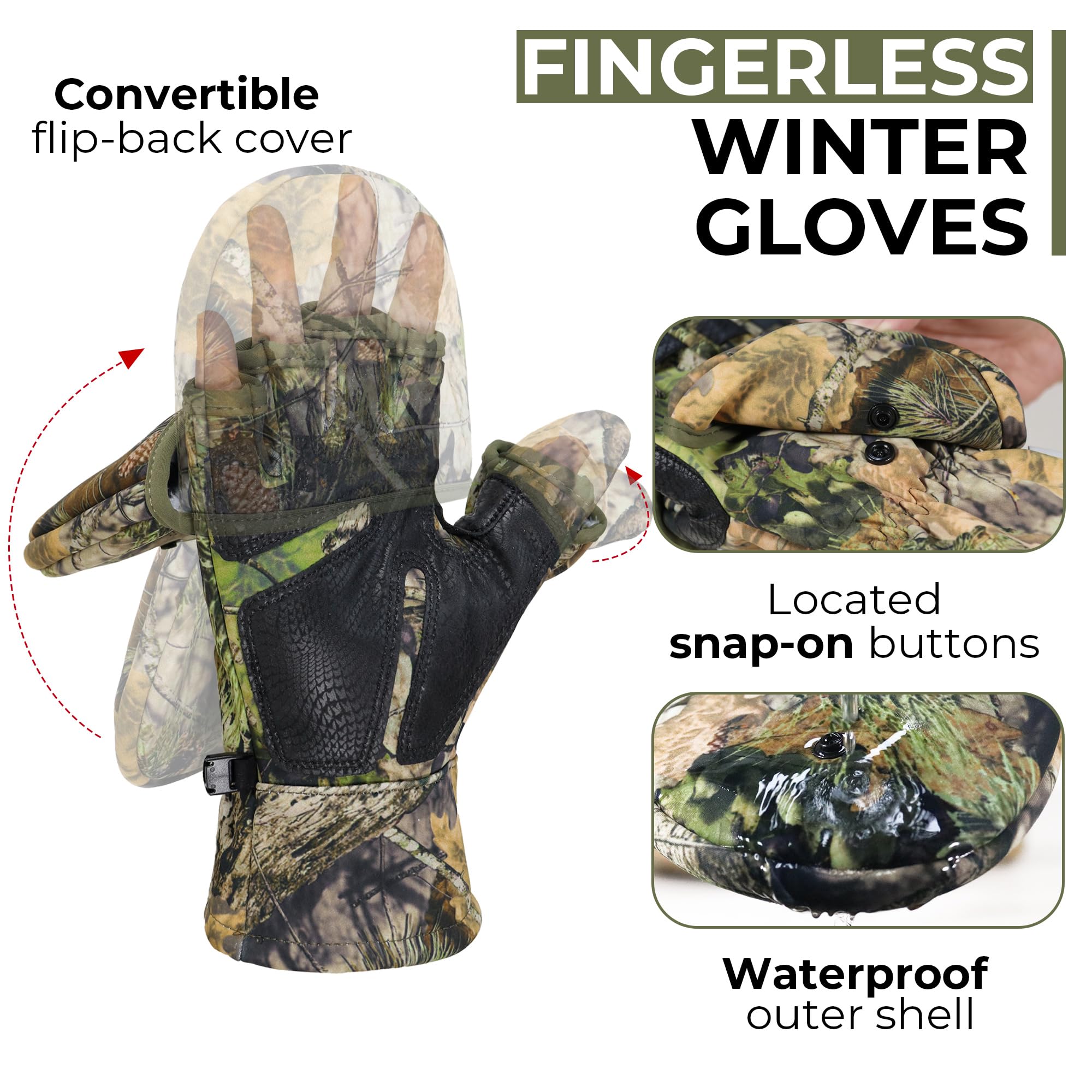 Silicone palm grip on HANDLANDY winter gloves