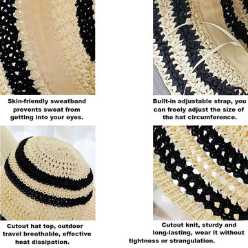 Close-up of woven straw and wide brim