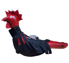 Handmade Synthetic Leather Dummy for Roosters Mona stitching detail emphasizes craftsmanship.