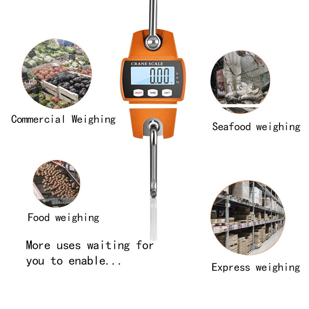 Industrial heavy duty weight scale in orange with 660 lbs capacity