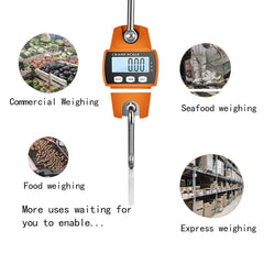 Industrial heavy duty weight scale in orange with 660 lbs capacity