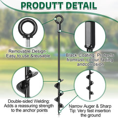 Hannger spiral tent anchors penetrate soft soil for lasting grip