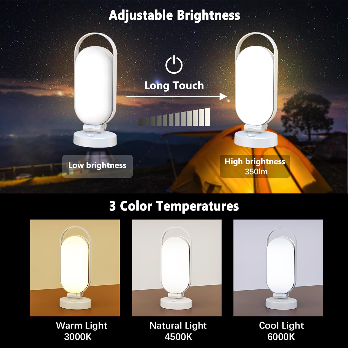Hapfish lantern at 350 lumens bright for outdoor visibility at night