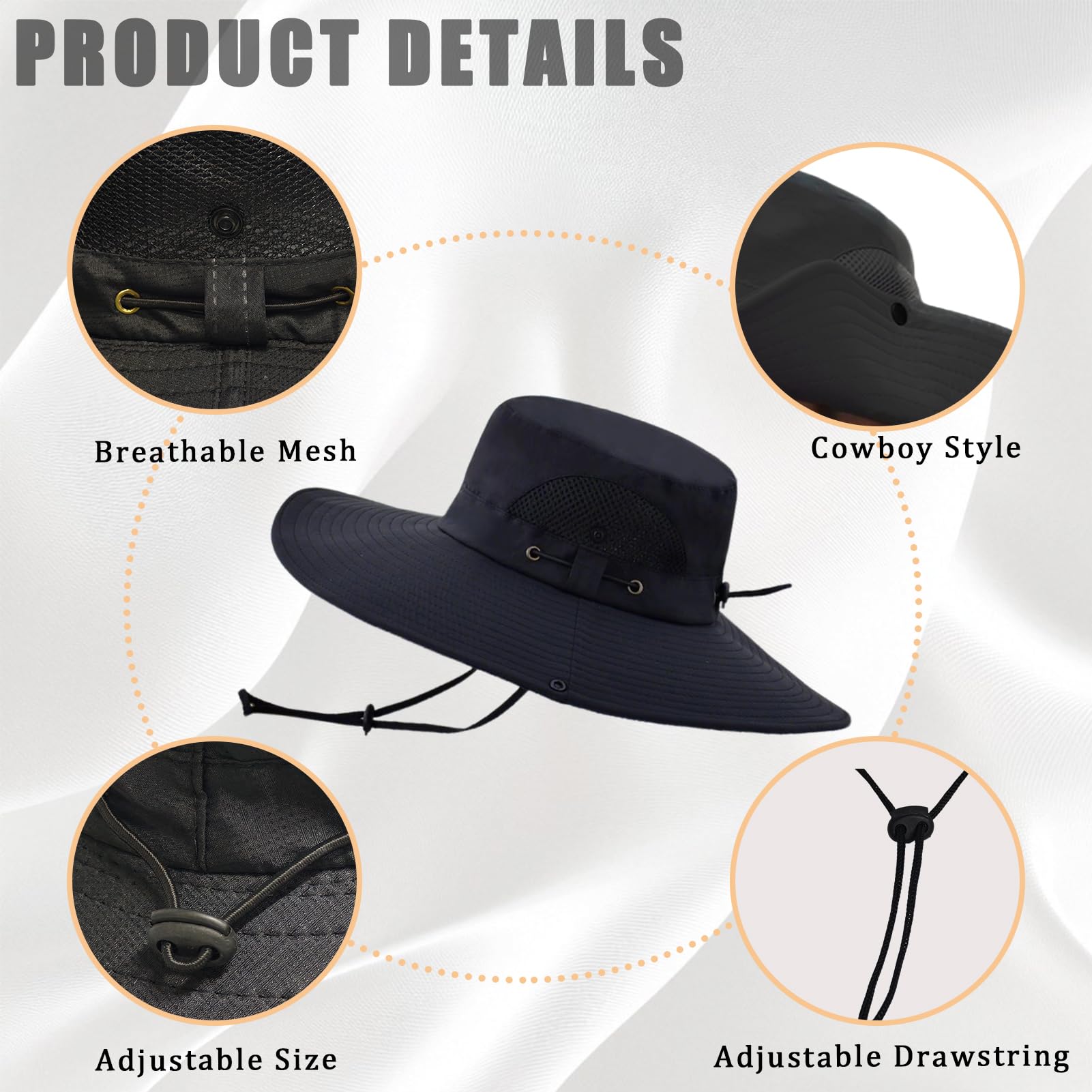 4.7-inch wide brim provides UV protection for face and neck
