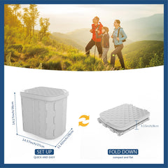 Hapoon XL portable toilet with lid ensures tidy outdoor use.