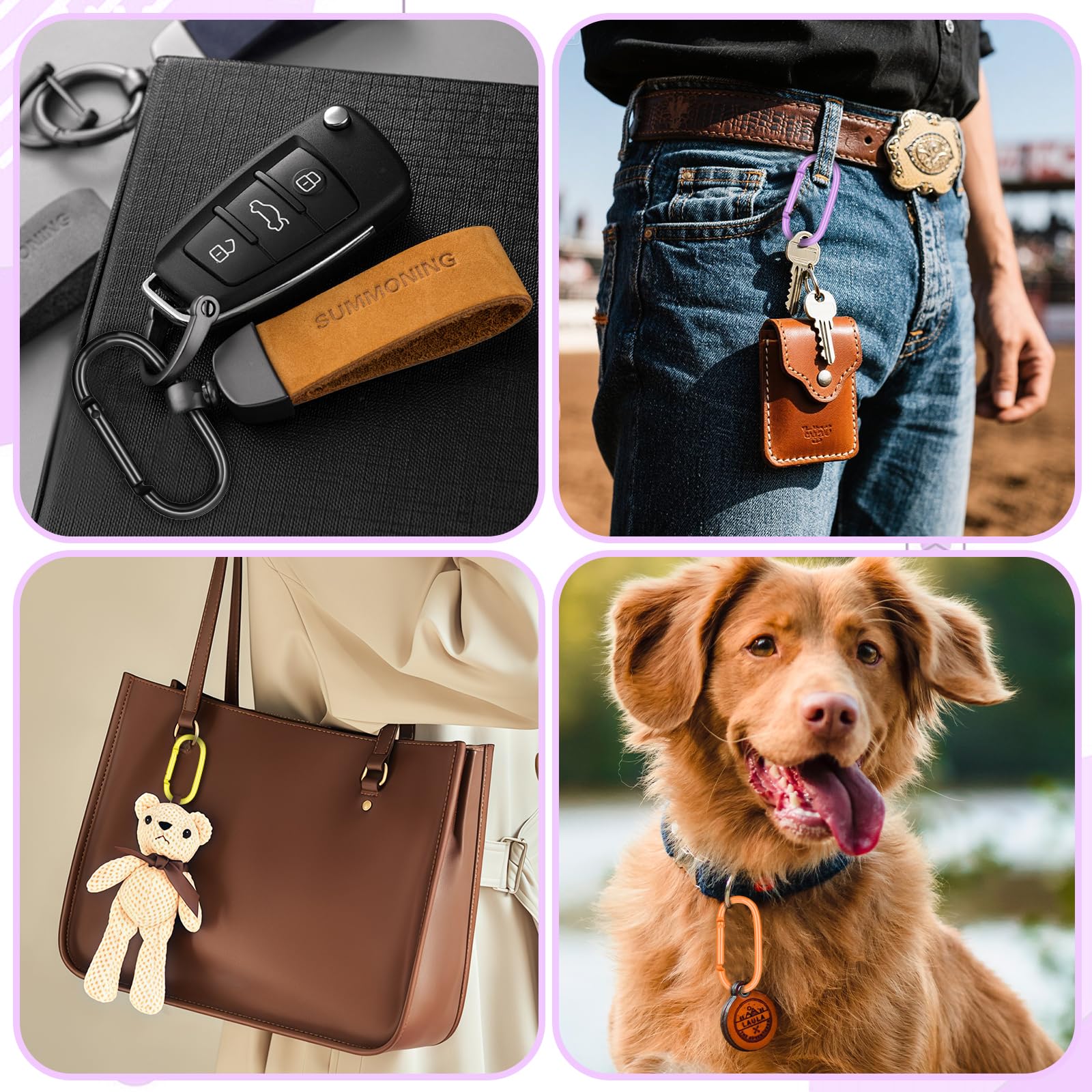 Happtkey keychain clip with spring secures small items