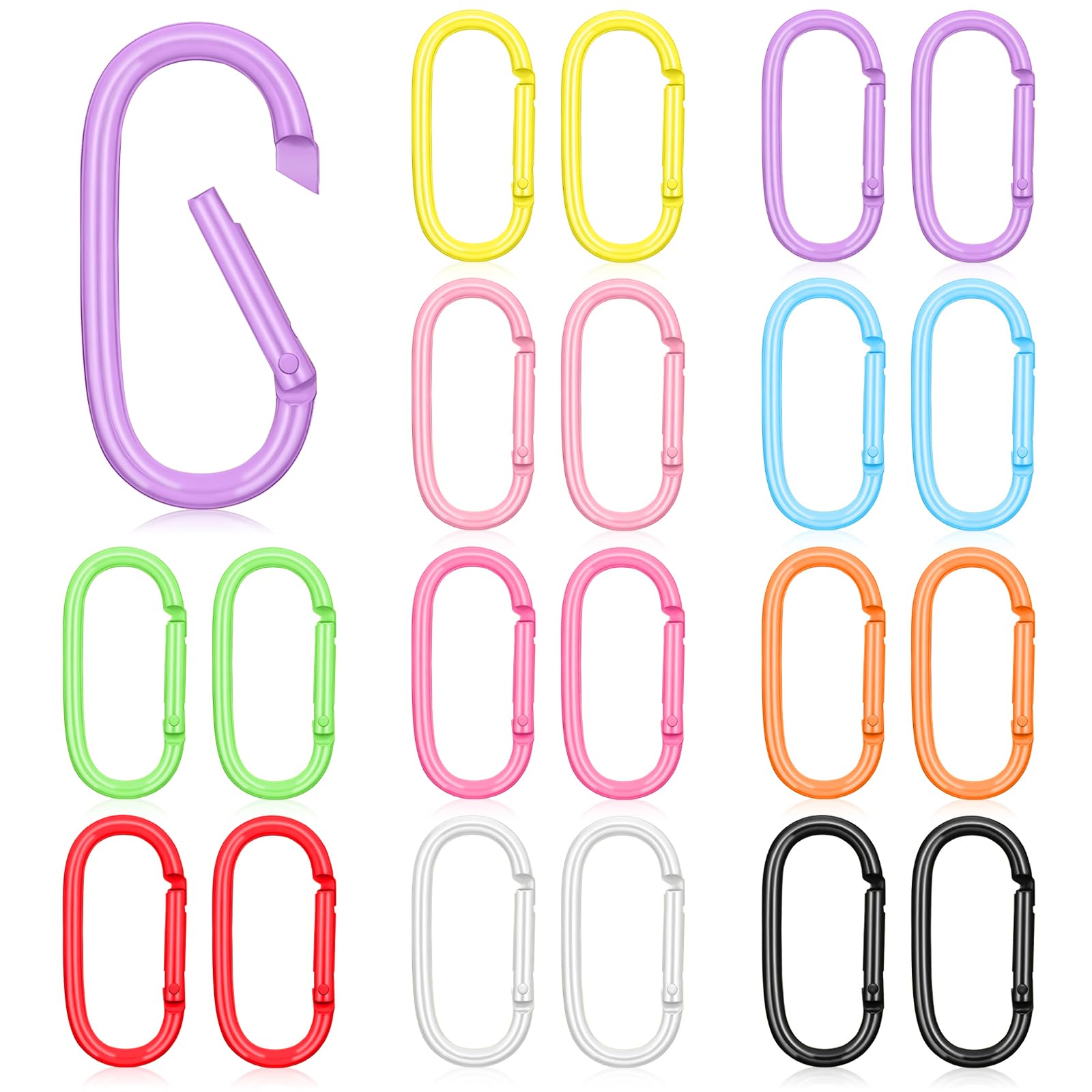 Happtkey oval carabiner clip set in colors for secure keys and accessories