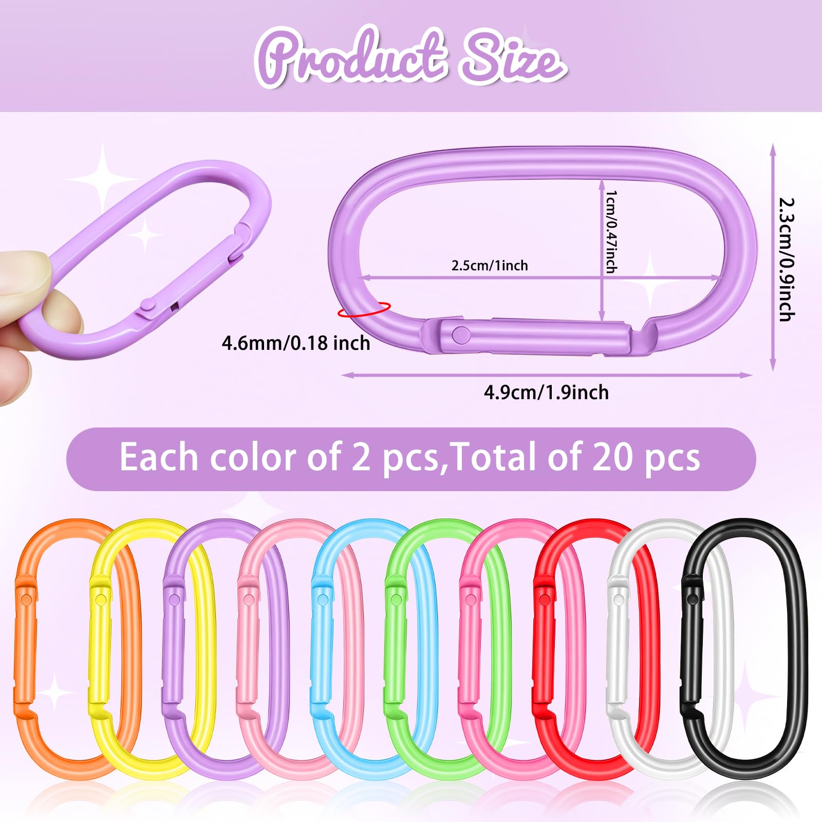 Happtkey small oval carabiner clip attaches keys easily