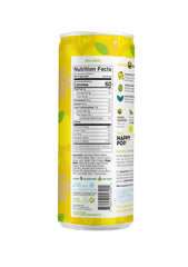 Happy Pop Ginger Spice label detail highlights real fruit sweetness and clean ingredients.