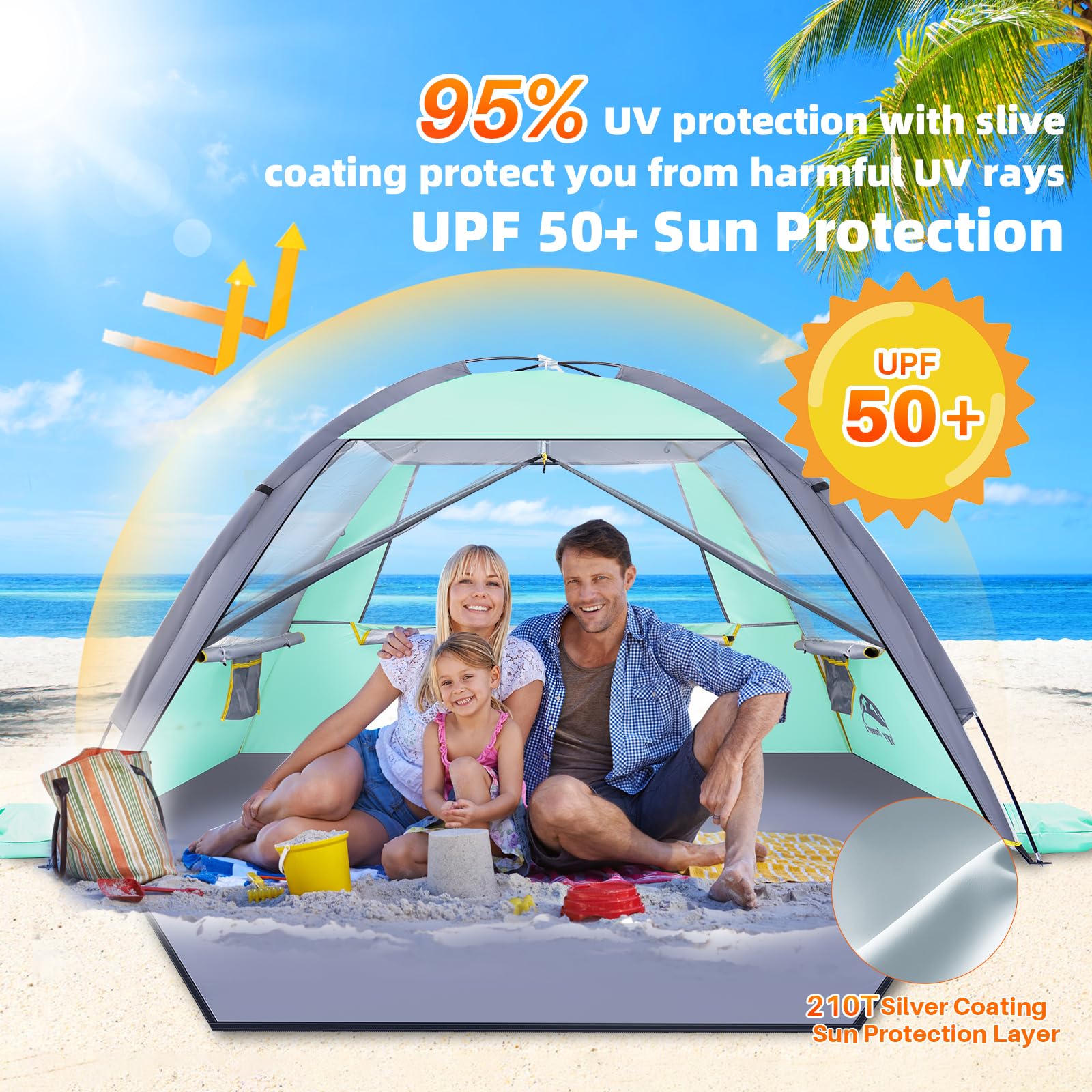 Happy Travel Beach Tent folds compactly for suitcase travel