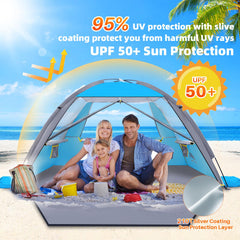 Happy Travel Beach Tent folds compactly for travel and storage