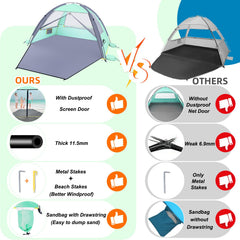 Happy Travel Beach Tent private door offers changing privacy