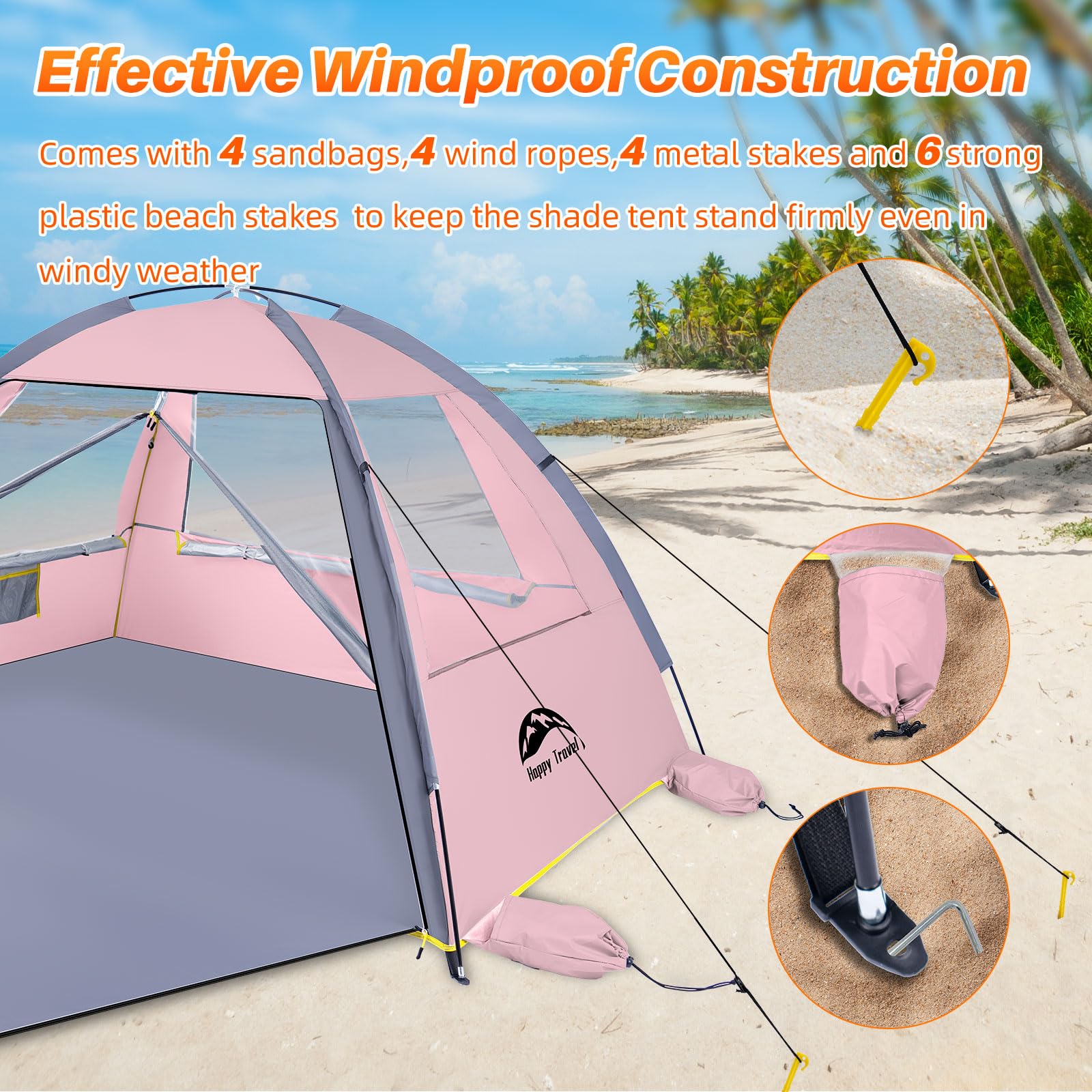 Happy Travel Beach Tent private doors illustrating privacy for changing or nursing.