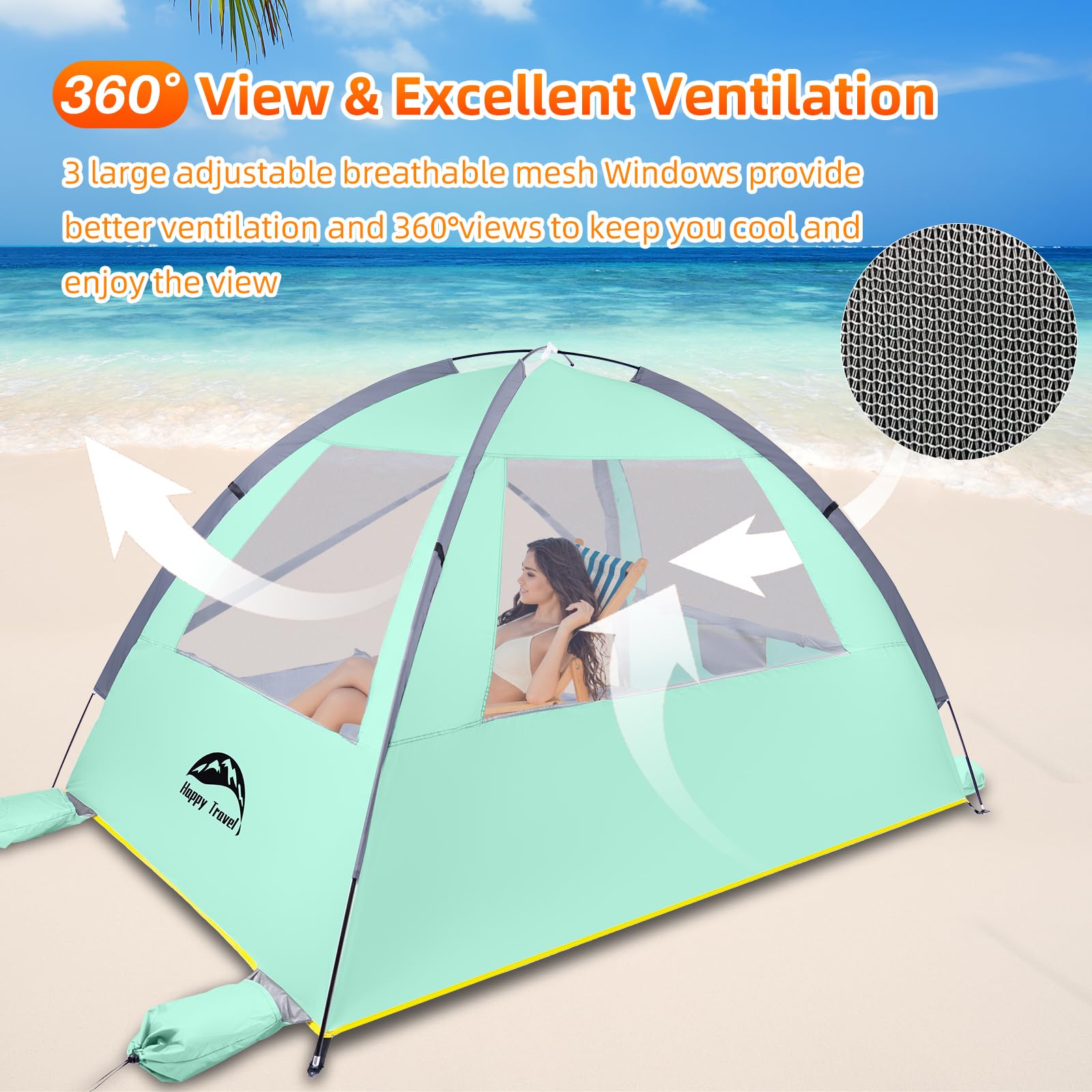 Happy Travel Beach Tent quick setup in under three minutes