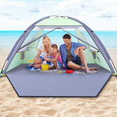 Happy Travel beach tent setup showing quick pop-up ease for family outings