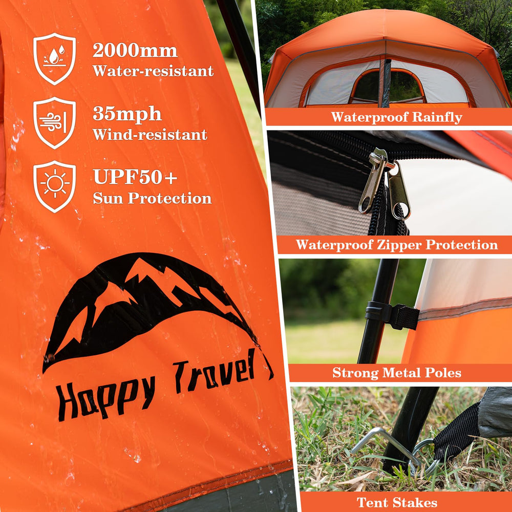 Happy Travel tent 19mm poles provide sturdy setup in wind
