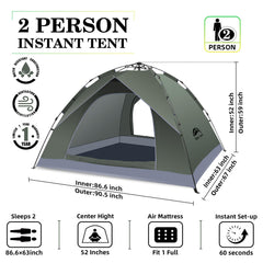 Happy Travel tent doors demonstrate easy entry and privacy with dual zippers.