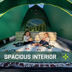 Happy Travel tent double doors highlight ventilation and easy entry.
