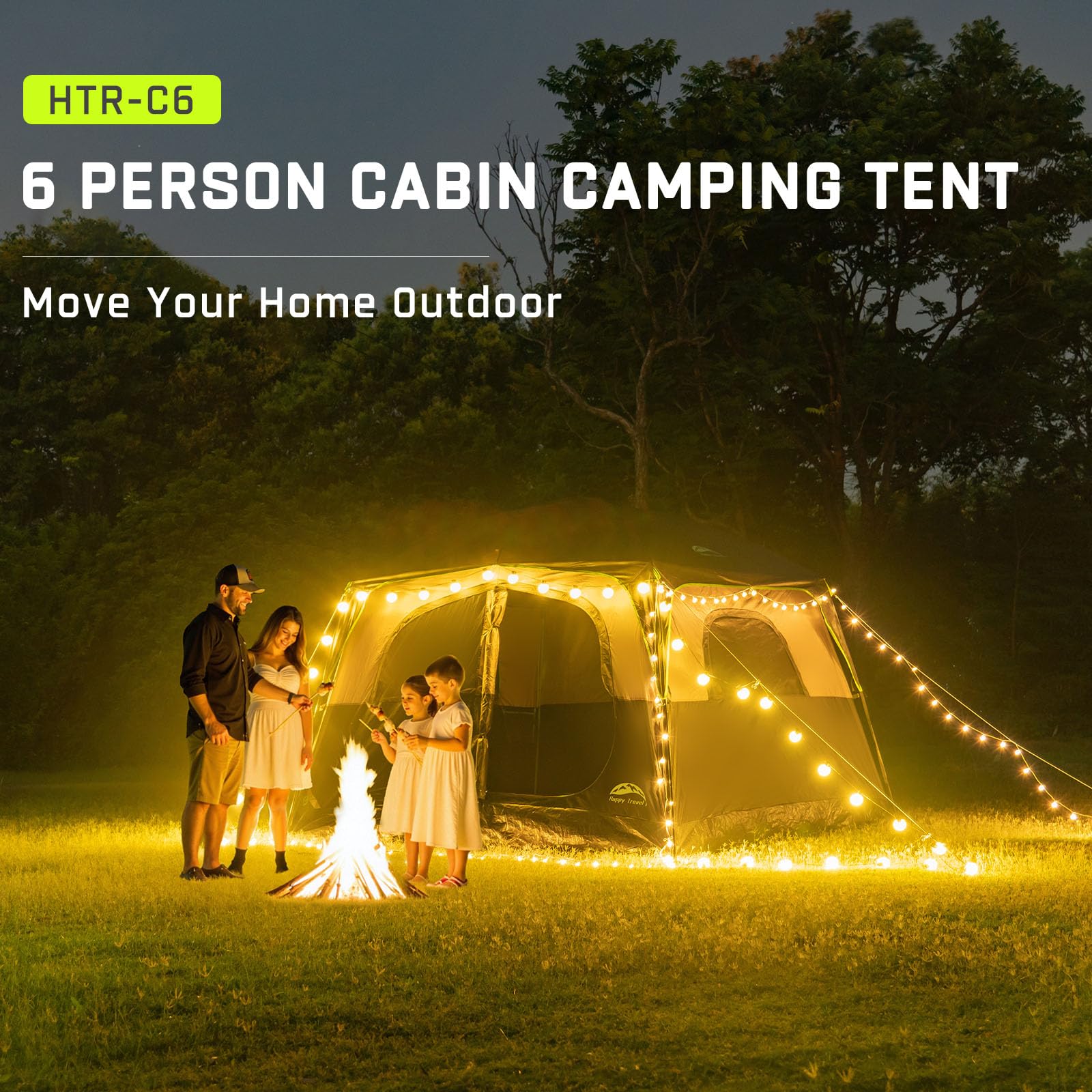 Happy Travel tent electrical access port for outdoor power needs