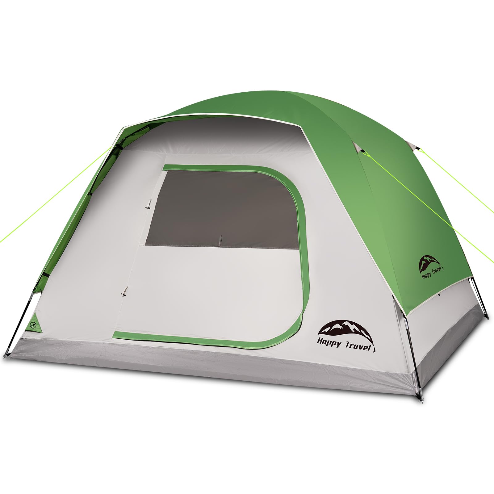 Happy Travel tent spacious interior shows room for gear and a king-size air mattress.