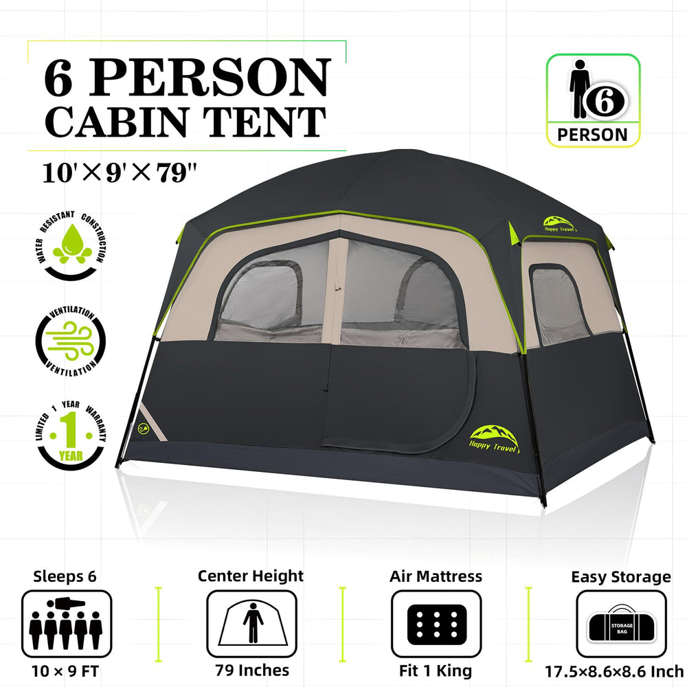Happy Travel tent interior space highlighting comfortable sleeping and gear area