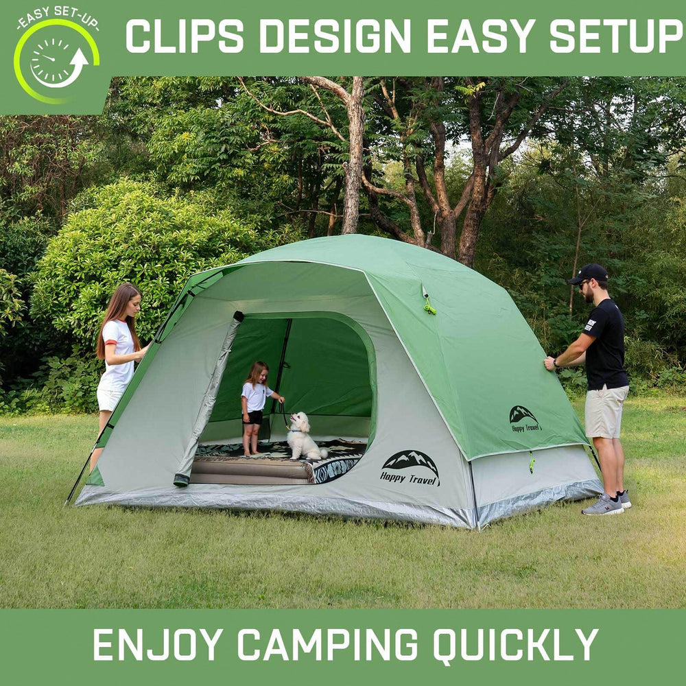 Happy Travel tent stargazing setup with removable rainfly for night sky views.