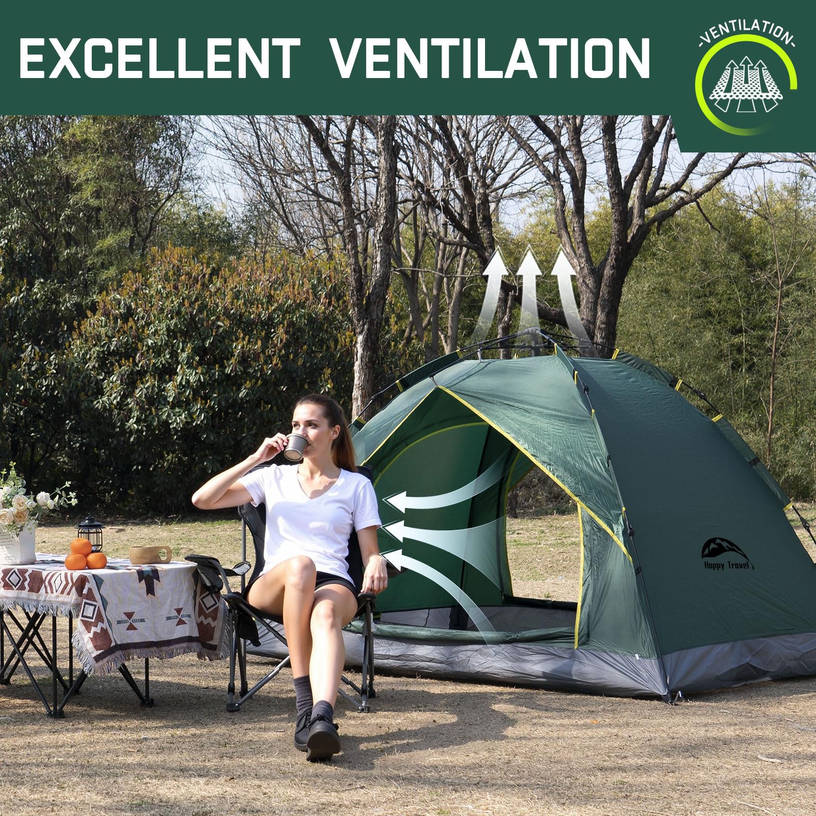 Happy Travel 210D waterproof fabric protects gear from rain and moisture.