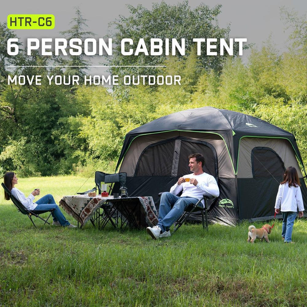 Happy Travel tent fabric and waterproofing rated for rain