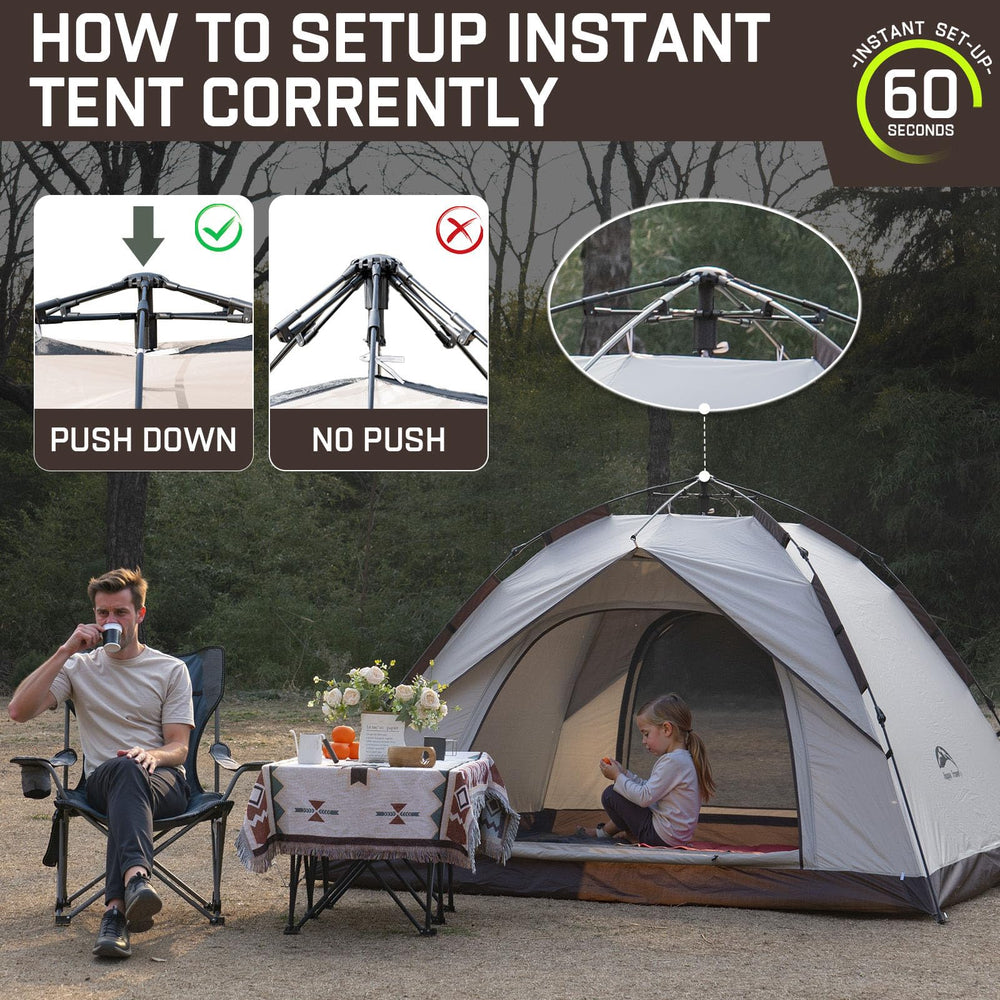 Happy Travel windproof frame keeps the tent steady in breezy conditions.